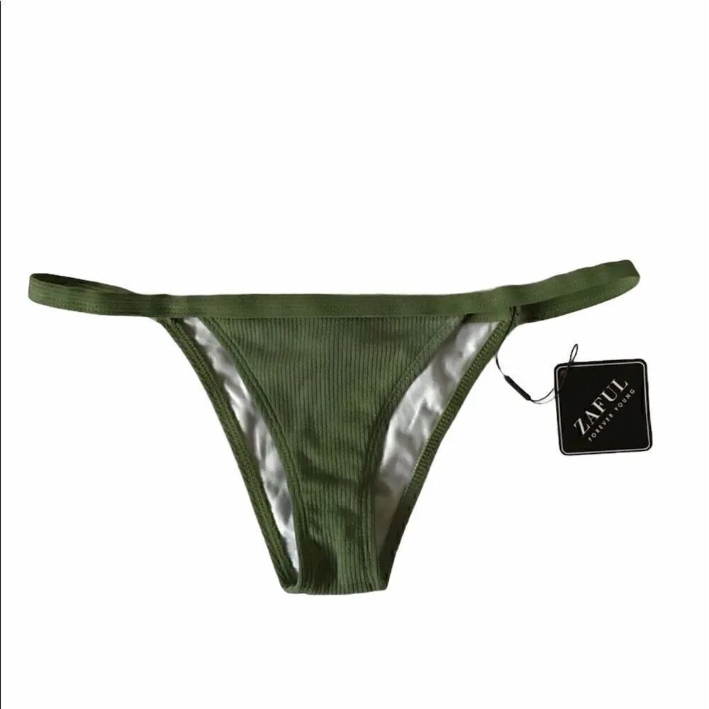 Zaful Army Green String Bikini Bottom